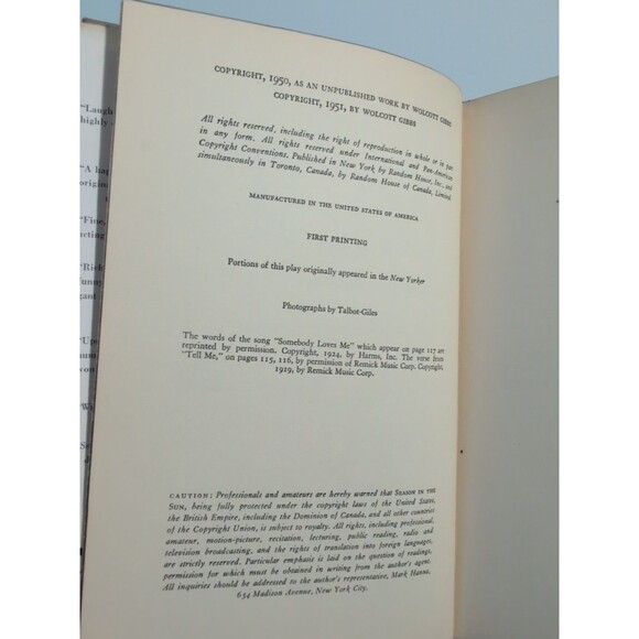 Wolcott Gibbs - Season in the Sun (1951) - 1st Ed HC DJ - Estate of Jerry Wald - Picture 11 of 16